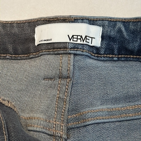 Vervet Asymmetrical Waist Two Toned Distressed Crop Jeans Size 25 - Picture 9 of 12